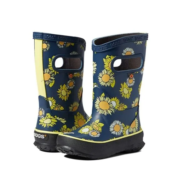 Bogs Sunflower Kids Rain Boots Indigo 100% Waterproof Youth 6 NWB - Picture 1 of 3